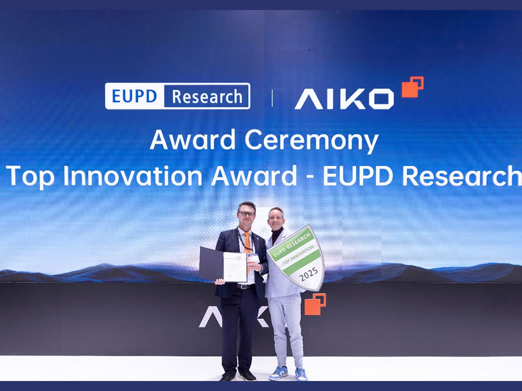 AIKO refuerza su liderazgo en innovación fotovoltaica con el premio “Top Innovation Award 2025” de EUPD Research